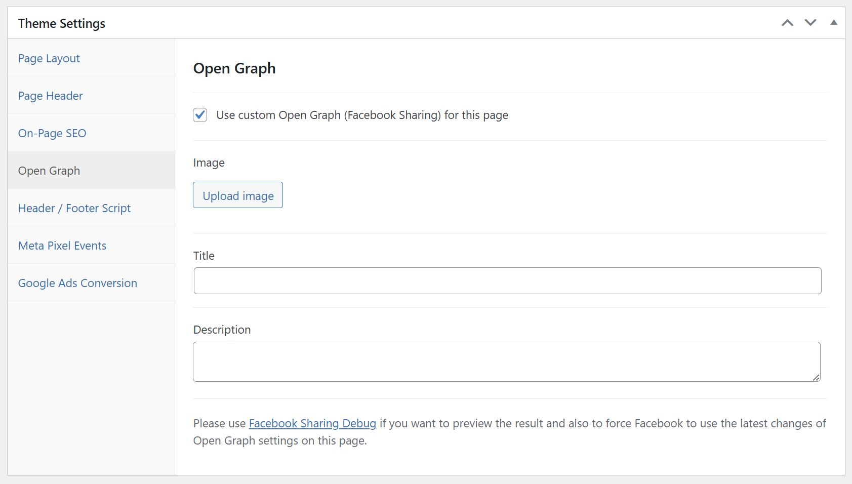 Page Settings - Open Graph (Facebook Sharing) - TokoPressID